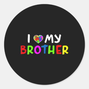 Autism Awareness Kids Brothers  Classic Round Sticker
