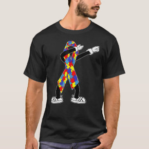 Autism Awareness Kids Dabbing Puzzle Piece Love Da T-Shirt