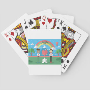 autism awareness kids playing cards