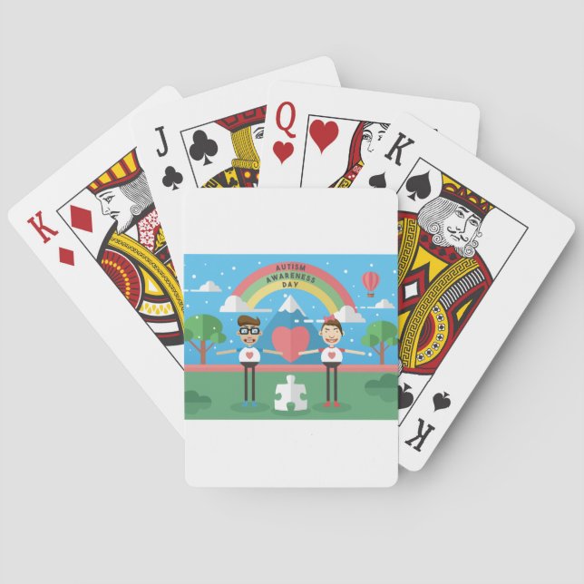 autism awareness kids playing cards (Back)