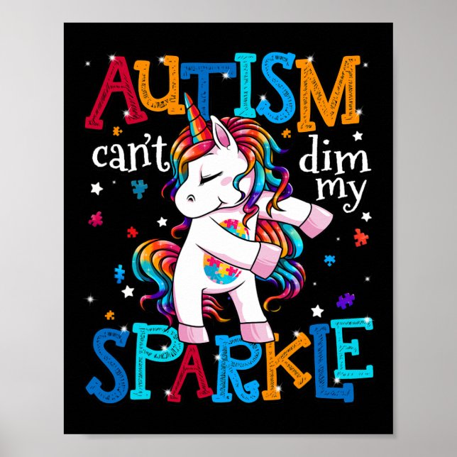 Autism Awareness Kids Unicorn  For Autism Mom Girl Poster (Front)