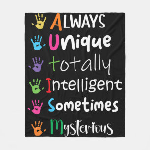 Autism Awareness Kindness Always Unique Totally Fleece Blanket