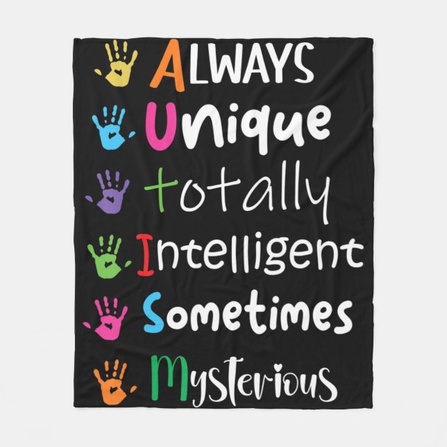 Autism Awareness Kindness  Always Unique Totally  Fleece Blanket (Front)