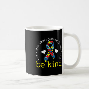 Autism Awareness Kindness Ribbon Heart Long Sleeve Coffee Mug