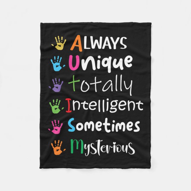 Autism Awareness Kindness Shirt Always Unique Tota Fleece Blanket (Front)
