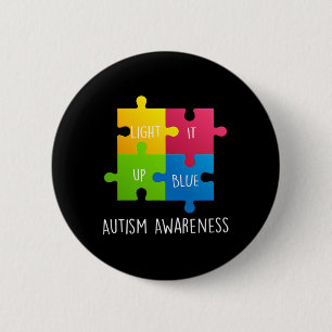 Autism Awareness Light It Up Blue  2 Inch Round Button