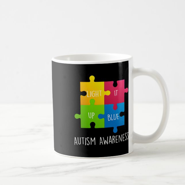 Autism Awareness Light It Up Blue  Coffee Mug (Right)