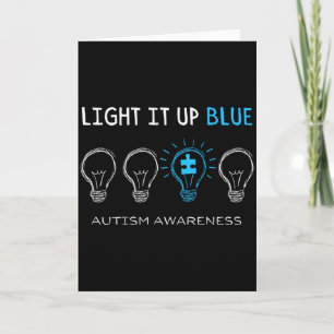 Autism Awareness Light It Up Blue Family Matching Card