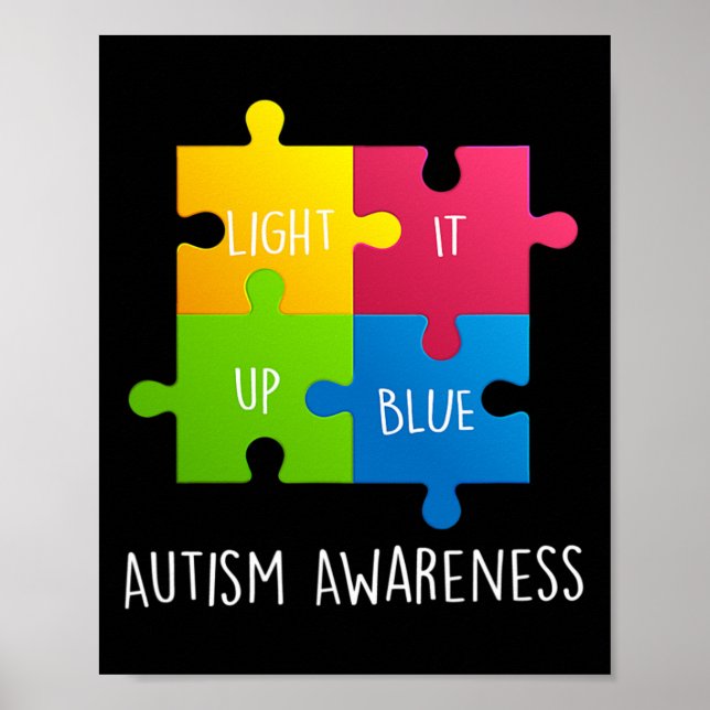 Autism Awareness Light it up Blue  Poster (Front)