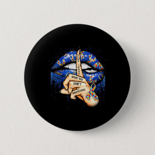Autism Awareness Lips 1 2 Inch Round Button