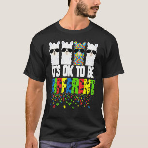 Autism Awareness Llama It S Ok Autism Different T-Shirt