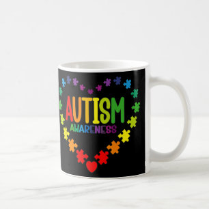 Autism Awareness Love Heart Puzzle Piece Gift Men  Coffee Mug