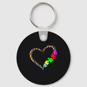 Autism Awareness Love Heart Puzzle Piece Gift Men  Keychain