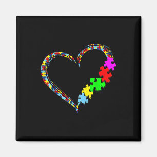 Autism Awareness Love Heart Puzzle Piece Gift Men  Magnet