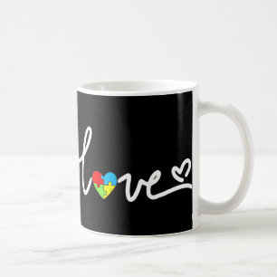Autism Awareness Love Heart Puzzle Piece Mens Wome Coffee Mug