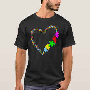 Autism Awareness Love Heart Puzzle Piece Valentine T-Shirt