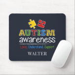 Autism Awareness Love Understand Support Mouse Pad<br><div class="desc">Customize this colourful Red,  Yellow,  Blue,  Green,  and White Autism Awareness Support Design with a name by clicking the "Personalize" button above. 
Autism Awareness. Love Understand,  Support. Use it with pride and show the world you support Autism Awareness and proud to be an advocate.</div>