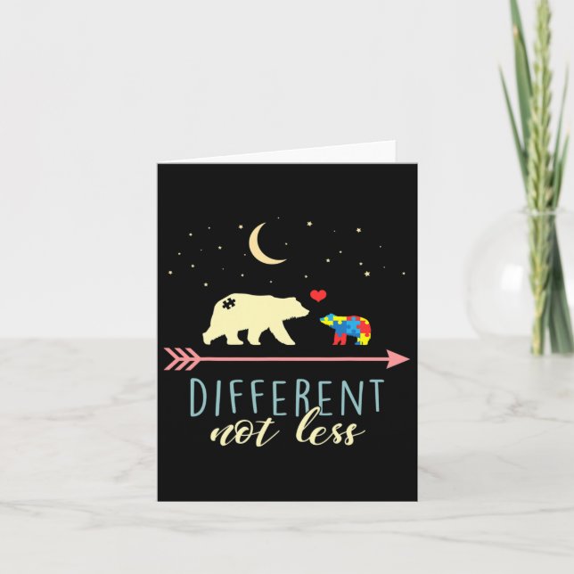 Autism Awareness - Mama Bear Different Not Less  Card (Front)