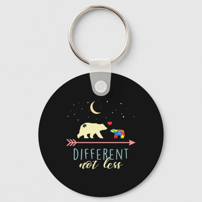 Autism Awareness - Mama Bear Different Not Less  Keychain (Front)