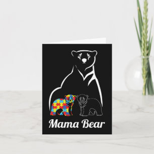 Autism Awareness Mama Bear Mom Autistic Child Card