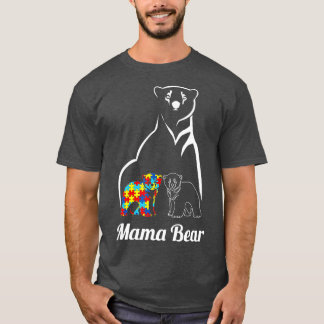 Autism Awareness Mama Bear Mom Autistic Child  T-Shirt