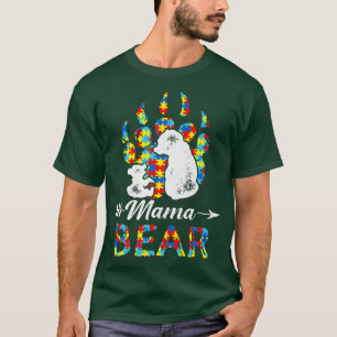 Autism Awareness Mama Bear Support Autistic373 T-Shirt