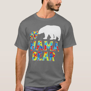 Autism Awareness Mama Bear Support Autistic Premiu T-Shirt
