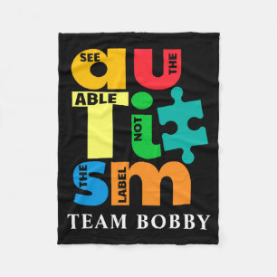 Autism Awareness Matching Family Team Custom Mom T Fleece Blanket