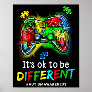 Autism Awareness Men Kids Boys Autism Video Game M Poster