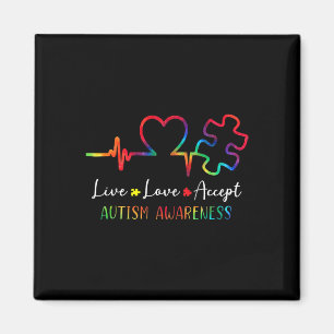 Autism Awareness Men Women Kids Live Love Accept T Magnet