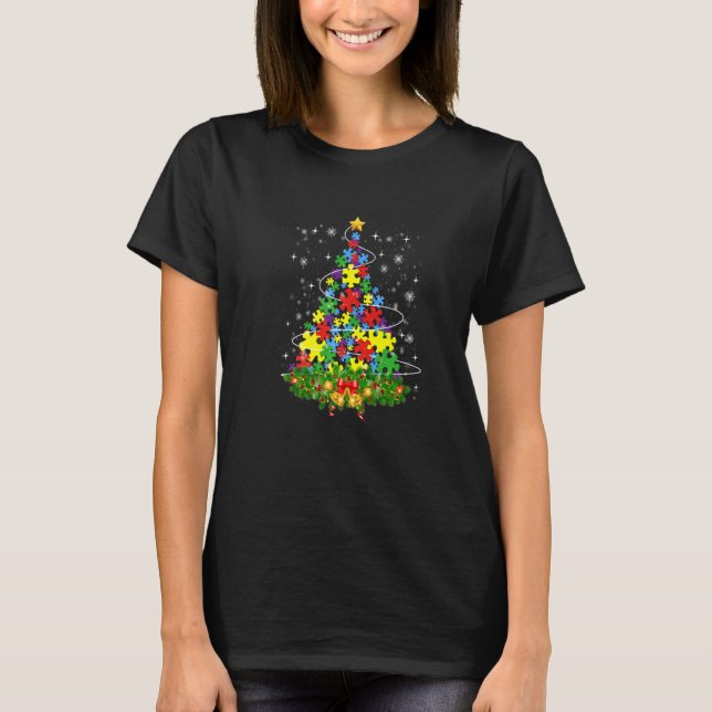 Autism Awareness Merry Christmas Tree 2022 Autism  T-Shirt (Front)
