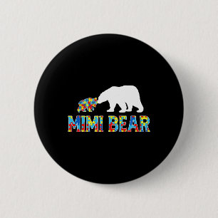 Autism Awareness Mimi Bear Puzzle Support Autistic 2 Inch Round Button