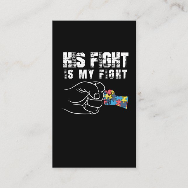 Autism Awareness Mom Dad Autistic Kid Business Card (Front)