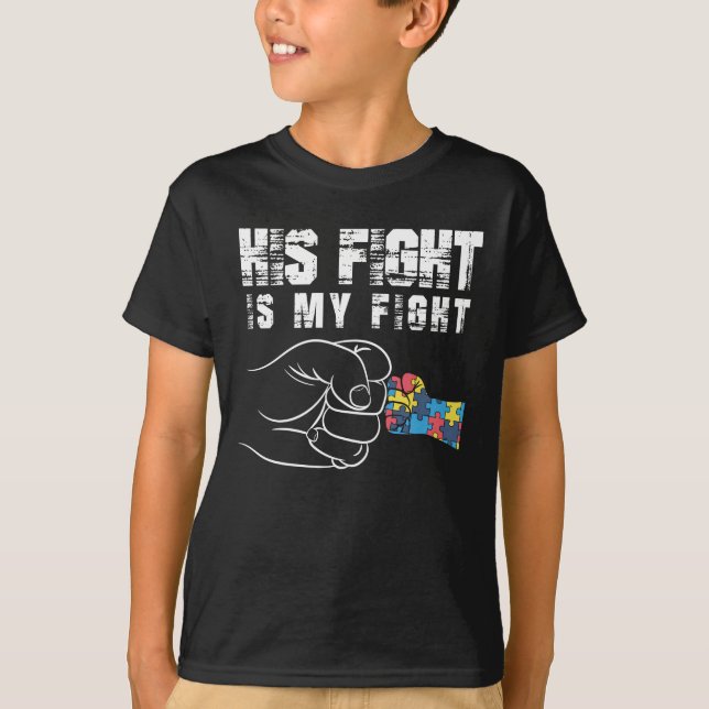 Autism Awareness Mom Dad Autistic Kid T-Shirt (Front)