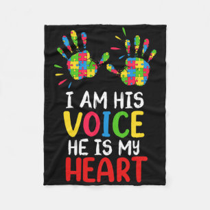 Autism Awareness Mom Dad  Fleece Blanket