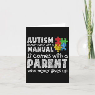 Autism Awareness Mom Dad Parents Autistic Kids Awa Card
