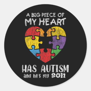 Autism Awareness Mom Dad Parents Autistic Kids Awa Classic Round Sticker