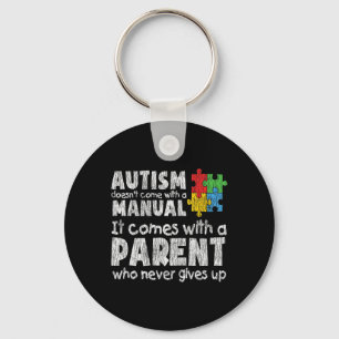 Autism Awareness Mom Dad Parents Autistic Kids Awa Keychain