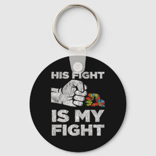 Autism Awareness Mom Dad Parents Autistic Kids Awa Keychain