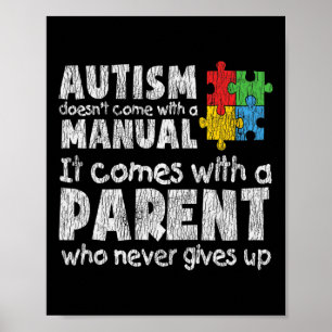 Autism Awareness Mom Dad Parents Autistic Kids Awa Poster