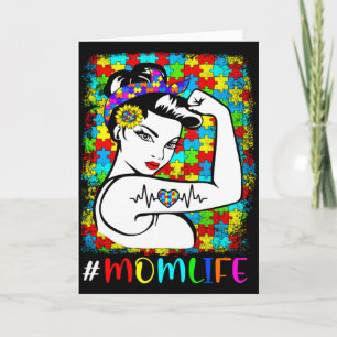 Autism Awareness Mom Life Warrior Autistic Mother  Card