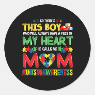 Autism Awareness Mom Mother See True Colors Classic Round Sticker