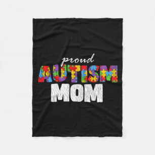 Autism Awareness Mom Proud Autistic Son Daughter M Fleece Blanket