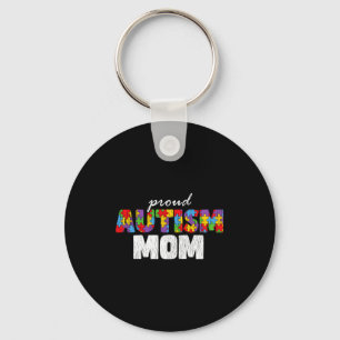 Autism Awareness Mom Proud Autistic Son Daughter M Keychain