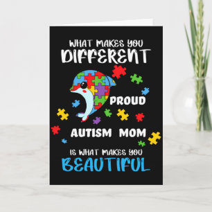 Autism Awareness Mom Proud Mother Autistic Boy Gir Card