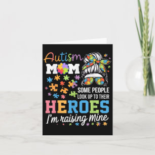Autism Awareness Mom Raising Heroes Womens Autisti Card