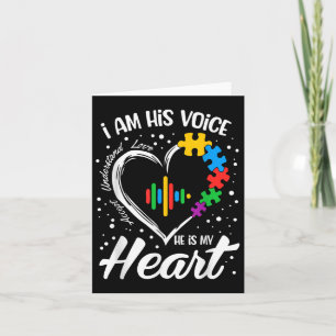 Autism Awareness Mom Shirt I Am His Voice He Is My Card
