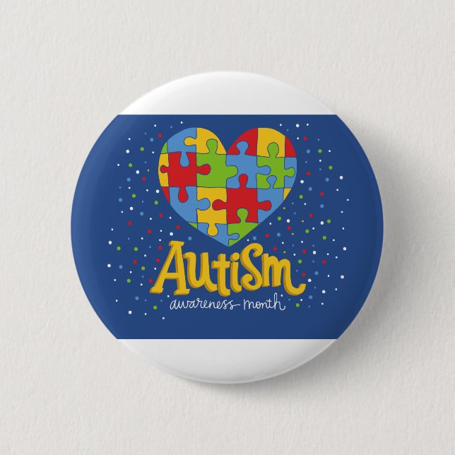 autism awareness month 2 inch round button (Front)