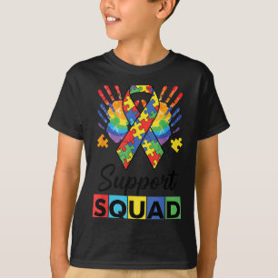 Autism Awareness Month Autism Ribbon Support Squad T-Shirt