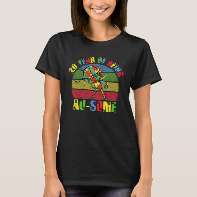 Autism Awareness Month Awesome 20 Year Old kid Aut T-Shirt (Front)